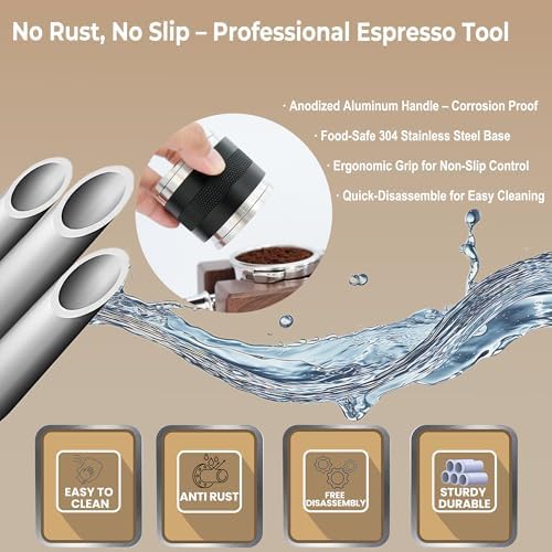 51mm Coffee Distributor and Tamper, Dual Head Espresso Leveler Fits 51mm Portafilter for Barista Express, Stainless Steel Espresso Distribution Tool - Image 5