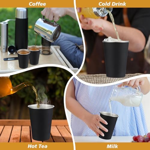Mimorou 20 Pack 12 oz Stainless Steel Cups Metal Cup, Black - Image 5