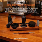 8PCS Espresso Accessories Kit, 51mm Espresso Tamper Tool Coffee Tamper Set with Coffee Distributor, Espresso Tamping Station, WDT Tool, Puck Screen, Dosing Funnel, Latte Art Pen for Espresso Lovers - Image 2