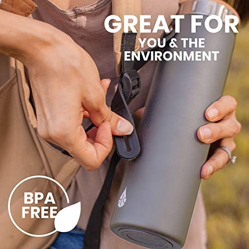 Elemental Iconic Stainless Steel Water Bottle Infuser, 20oz Triple Wall Vacuum Insulated Water Bottle, Reusable Fruit & Tea Infuser Thermal Bottle with Internal Strainer and Bamboo Lid - Matte Gray - Image 7