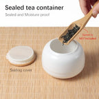 Chinese Tea Pot Cup Set with Tray Infuser - Travel Ceramic Tea set Porcelain Teapot, Portable All in One Bag for Outdoor Picnic Business Hotel (White) - Image 6