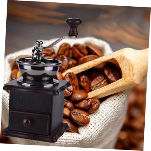 Manual Coffee Bean Hand Grinder Wooden Burr Mill for Grain - Image 7