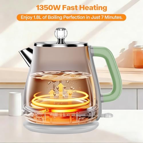 1.8L Electric Kettle, Tea Kettle with Fast Boil 1350W,Sage Green - Image 3