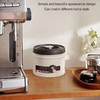 Stainless Steel Coffee Canister,Vacuum Sealed Coffee Container 304 Stainless Steel Press Type Airtight Food Storage Container for Coffee Beans Tea Nuts 1100ML Stainless Steel Color(1600ML-Beige) - Image 3