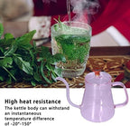 Gooseneck Kettle, Glass Teapot Long Coffee Kettle High Borosilicate Gooseneck Spout Glass Coffee Pot Pour over Kettle for Home (Pink, 350ml) - Image 5