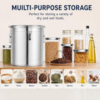 8.72Gal Stainless Steel Canister w/ Lid Flour Storage Container (33L) - Image 4