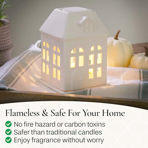Candle Warmers Etc. Porcelain House Canopy Fragrance Warmer – Use with Any Wax Melts - Image 5