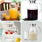 68OZ Glass Pitcher with Lid and Spout - High Heat Resistance Pitcher for Hot/Cold Water & Iced Tea (2.0L) - Image 6