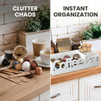 Coffee Bar Organizer Countertop, White Wood Coffee Station Caddy Tray,White - Image 3