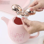 Water Pitcher Ceramic Water Set Tea Set Living Room Water Cup Coffee Cup Home Cup Set new Elegant Tea Set Water Jug(White) - Image 5