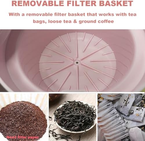 LITIFO Iced Tea Maker and Iced Coffee Maker Brewing System with 2-quart Pitcher, Perfect For Fruit Infused Tea, Lemonade, Flavored Water (Pink) - Image 3