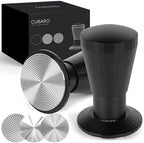 Calibrated Espresso Tamper with 30lb Click Feedback | 3 Interchangeable Bases for Custom Tamping | Auto Leveling and Ergonomic Handle | Fits 54mm Breville-Compatible Portafilters by CUBARO
