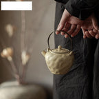 Tea Pots For Loose Tea 320ml Rough Pottery Handmade Teapot Japanese Filter Loop-handled Teapot Tea Brewing Kettle Teaset Tea Pots Coffee Pot Tea Infuser Pot(B 12X13.8CM 320ML) - Image 3
