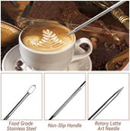 53mm Coffee Espresso Tamper Set, 22PCS Espresso Machine Accessories with Espresso Tamper, WDT Tool, Coffee Stirrer, Frothing Pitcher, Latte Art Pen, Tamper Mat, Coffee Stencils for Espresso Machine - Image 6