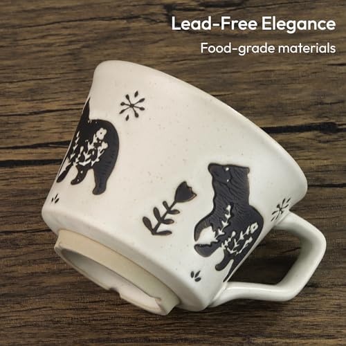 11 oz Ceramic Coffee Mug, Stoneware Teacup with Handle - Image 4