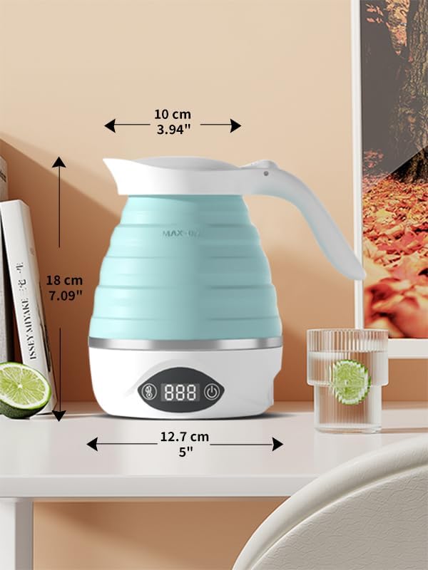 Collapsible Travel Kettle Electric Portable Foldable Kettle for Boiling Water, Suitable for 110V & 220V Dual Voltage, for Tea & Coffee, 850W Small Mini BPA-free Silicone White electric kettle - Image 3