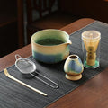 Matcha Blender Set, 5 Pieces, Retro Blue, Includes Tea Whisk, Brush, Bowl with Strainer, Matcha Tool Set by POWLAB