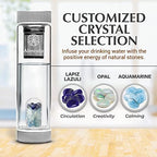 Almeara Crystal Water Bottle with Authentic Lapis Lazuli, Opal Stones & Aquamarine Removable Gemstones, Loose Leaf Tea Infuser - Relaxation, Healing & Spiritual Gifts for Women - Witchcraft Supplies - Image 2