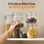 8 Pack 9.5oz Food Storage Jars with Airtight Lids, Preserving Seal Wire Clip Fastening Glass Containers, Canisters for Kitchen Organization, Flour, Cereal, Pasta, Sugar, Beans, Pickling Jars(9.5 Oz*8) - Image 3