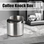 Espresso Coffee Knock Box, Coffee Grounds Container Box, Stainless Steel Rubber Coffee Dump Bin for Home (Stainless steel color small size (FC-04-1)) - Image 3