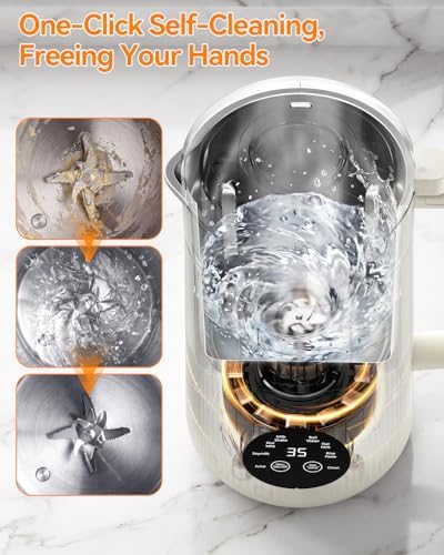 IAGREEA Nut Milk Maker Machine, 35oz Soy/Almond/Oat Milk/Juice Maker, White - Image 4