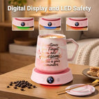 Coffee Mug Warmer & Mug Set, Electric Cup Warmer for Desk, 12H Timer - Image 3