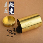 xiexuelian Brass leaf canister sealed tea storage device office desktop decoration tea carry-on storage portable travel Chinese style tea canister黄铜叶罐密封储茶器办公室桌面摆件茶随身仓便携旅行中国风茶叶罐 1Pcs(黄铜摆件-茶叶罐) - Image 5