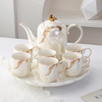 Water Pitcher Ceramic Water Set Household Cold Kettle Teacup Water Cup with Stand Water Set Gift Water Jug - Image 2