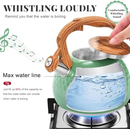 GGC Whistling Tea Kettle for Stove Top, 3.2QT/3L Stainless Steel Tea Kettle - Image 4