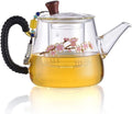 Habiba Teapot 650ml Household Teapot Heat-Resistant Transparent Glass Tea Kettle with Detachable Infuser Induction Cooker Teapots Tea Set Ergonomic by Unknown