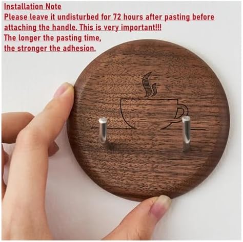 Walnut Wood Coffee Bottomless Portafilter Wall Rack With Adhesive Handle Hanger Bottom Spout Filter Holder Tools，Closely Fit - Image 5