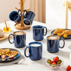 vancasso STARRY Ceramic Coffee Mugs Set of 6, 16 oz Large Coffee Cups for Latte, Cappuccino, Tea & Hot Cocoa, Artisan Modern Style for Coffee Bar, Home & Kitchen, Microwave & Dishwasher Safe, Blue - Image 6