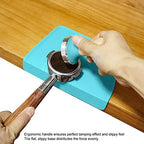 Coffee Powder Press Tool Set with Wooden Handle, Flat Base, Non Slip Silicone Tamper Mat with Slot, Blue, 51mm Hammer Diameter, for Home Office or Beverage Shop (51mm / 2.01in Tamper) - Image 2