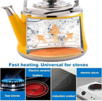 Tea Kettle Stovetop, 1.1 Quart Whistling Teapot Small Cute Stainless Steel Tea Pot with Ergonomic Folding Handle Suitable for All Heat Sources(Yellow,1L) - Image 4