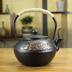 Tea Kettle,1.2L Cast Iron Teapot in Japanese Style,Tetsubin Tea Kettle with Stainless Steel Infuser,Die Casting Pattern Stove Safe Kettles,Iron Teapots(Color:M) (Size : H) by Unknown