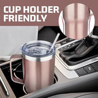20 oz Tumbler with Handle Stainless Steel Insulated Coffee Tumbler with Lid and Straw Double Wall Vacuum Insulated Coffee Mug Leak Proof Travel Mug Tumbler for Hot and Cold Drink (Rose Gold,4pack) - Image 6