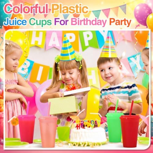 Honeydak 45 Pcs Reusable Plastic Tumbler with Lid&Straw,Glitter,Transparent - Image 4