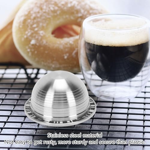 Stainless Steel Refillable Coffee Capsule, Reusable Pod for VertuoPlus to Reduce Waste, Complete Kit with Brush, Spoon and Rubber Rings (150ML) - Image 4