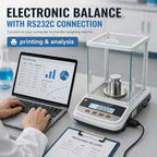 Lab Analytical Balance 500g x 0.001g Precision Digital Scale, with Windshield and RS232 Interface, for Scientific Laboratories, Research, Industrial, Kitchen, Food, Jewelry, 19 Units, 500g Weight - Image 2
