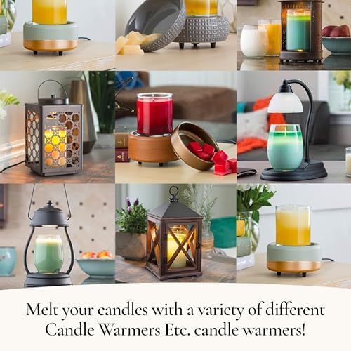 Candle Warmers ETC. Illumination Fragrance Warmer- Light-Up Warmer for Warming Scented Candle Wax Melts and Tarts or to Freshen Room, Reflection Mosaic Silver Glass - Image 5