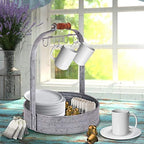 Autumn Alley Rustic Farmhouse Galvanized Coffee Mug Rack Organizer for Kitchen Counter | Mug Tree with Cup Hooks and Basket for Storage of k cups and Accessories | Perfect for Coffee Bar - Image 5