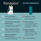 Pandaloo® Glass Cups With Lids and Straws -20 Fl Oz- Perfect Size Iced Coffee Cup - Smoothie Cup With Bamboo Lid and On the go Lid - Glass Tumbler (2 Count (Pack of 1), Coton White-Intense Teal) - Image 4