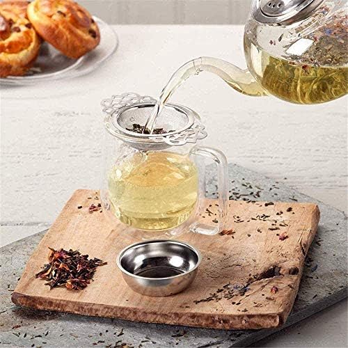 Stainless Steel Tea Strainer, Double-arm Tea Corner with Drop Collector Fine Mesh Tea Infuser for Loose-Leaf Teas - Image 6