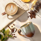 theterra Ceramic Coffee Mugs Set of 6, 12 oz Coffee Cups with Handle - Image 2