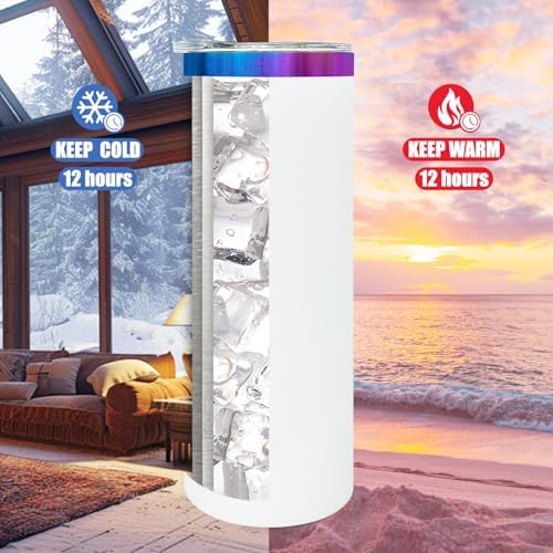20 oz Skinny Tumblers Bulk with Lids and Straws White,4 pack - Image 4