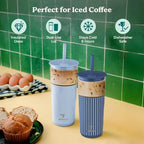 REDUCE Aspen - 20oz Vacuum Insulated Glass Tumbler - Extra Wide Straw & Lid - Image 2
