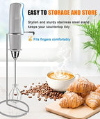 YUSWKO Rechargeable Milk Frother for Coffee with Stand, Handheld Drink Mixer with 3 Heads 3 Speeds Electric Stirrers for Latte, Cappuccino, Hot Chocolate, Egg - Image 4