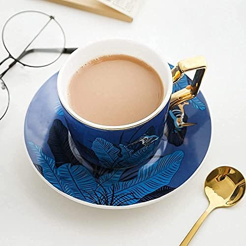 tea cups and saucers,Coffee Cup Ceramic Black Tea and Saucer Set Hot Cocoa Garland Hanging Ear Suitable Restaurant - Image 5