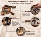 54mm Bottomless Portafilter for Breville Barista Express, Pro, Touch, Bambino Plus & Infuser (3-Ear Design) – Naked Espresso Portafilter with 18g Basket, WDT Tool, Puck Screen & Rosewood Handle - Image 3