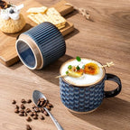 GBhome 12 OZ Stackable Coffee Mugs Set of 4, Ceramic Coffee Cups Set - Image 6